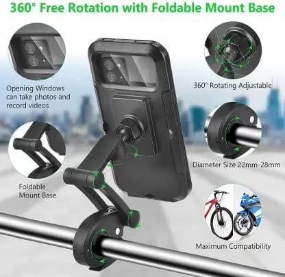Universal 360 Rotation Waterproof Cell Phone Holder for Bikes and Cycles